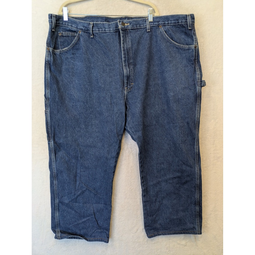 Dickies Mens 48x30 Carpenter Jeans Dark Wash Blue Relaxed Fit Denim